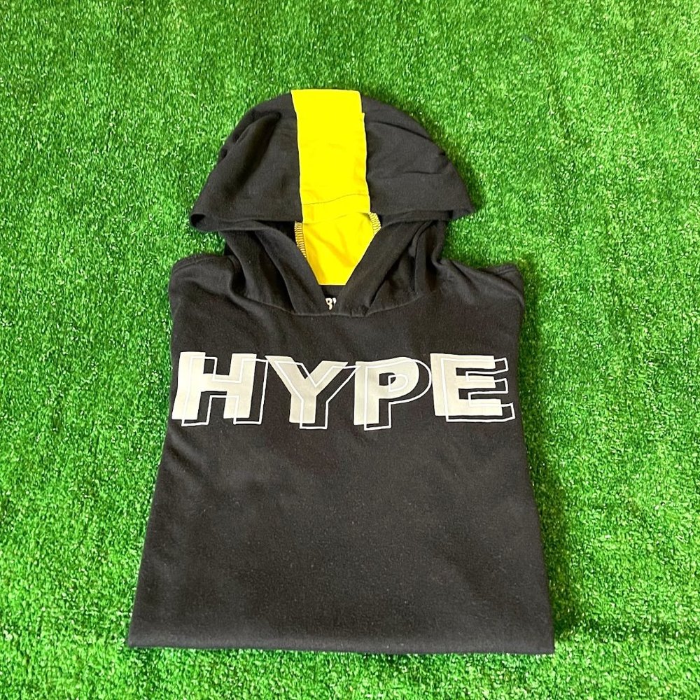 Five by Five  Hype Youth Short Sleeve Lightweight Black Hoodie T-Shirt Size M